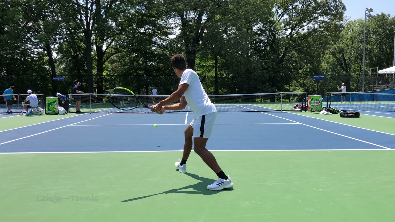 Michael Mmoh | Elias Ymer - Court Level Practice, Washington, DC, 7/31/21 (4k 60fps)