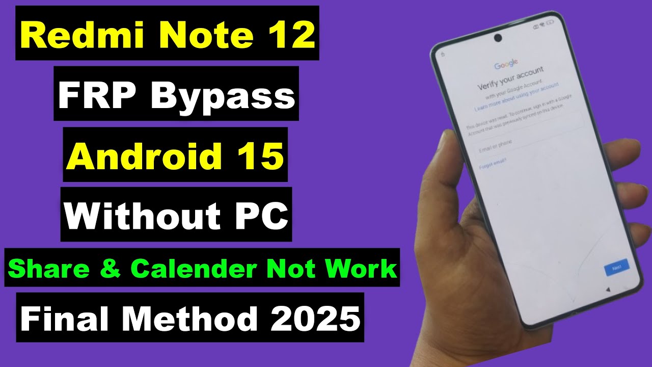 Redmi Note 12 FRP Bypass Android 15 HyperOs 2 Without PC | Redmi Note 12 FRP Unlock 2025 Android 15