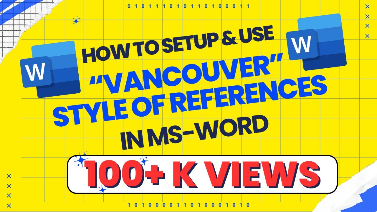 How to Reference Vancouver Style in Word | Vancouver style of referencing in MS-Word