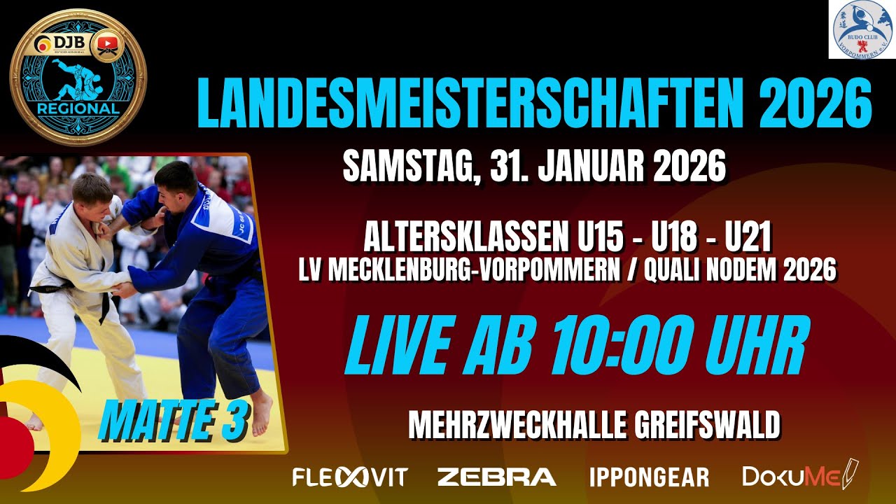 Matte 3 - Landeseinzelmeisterschaften MV 2026 - U15 - U18 - U21 - 31.01.2026 - Greifswald