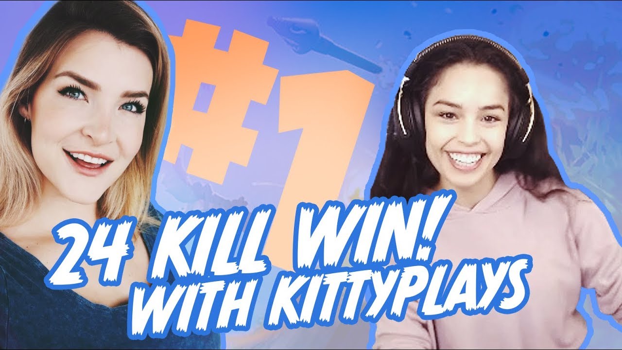 GIRL DUO SQUAD 24 KILL WIN! ft. KittyPlays - Valkyrae Fortnite