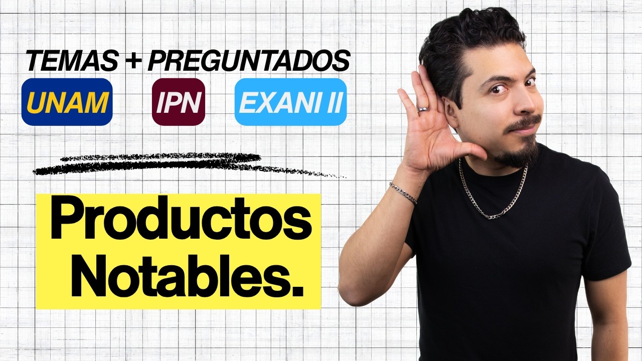 Temas mas preguntados UNAM IPN EXANI II: Productos Notables