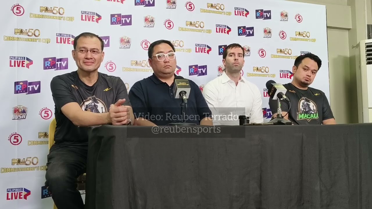 Пресс-конференция команды Macau Black Knights перед началом участия в Кубке комиссара PBA, посвящ...