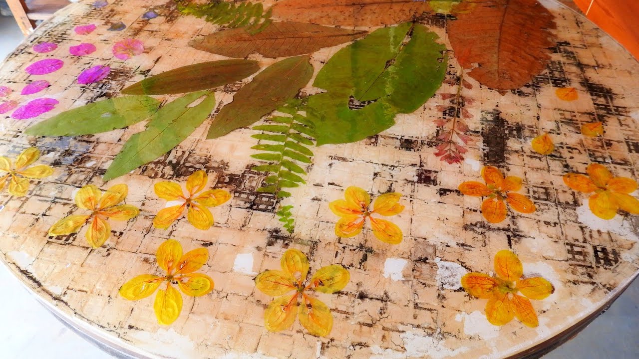 Mesa de Resina Flores e Folhas  - Parte 1