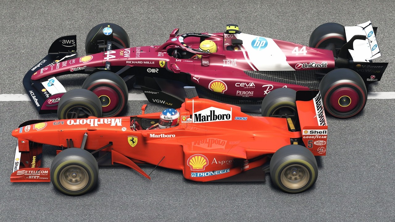 Lewis Hamilton vs Michael Schumacher | 2025 Ferrari SF-25 vs 1997 Ferrari F310B | F1 at Monza