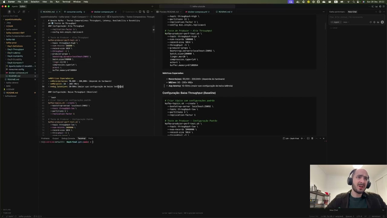 🍽️ O Cardápio do Apache Kafka: Teste de Throughput e Latência no Menu! 🚀