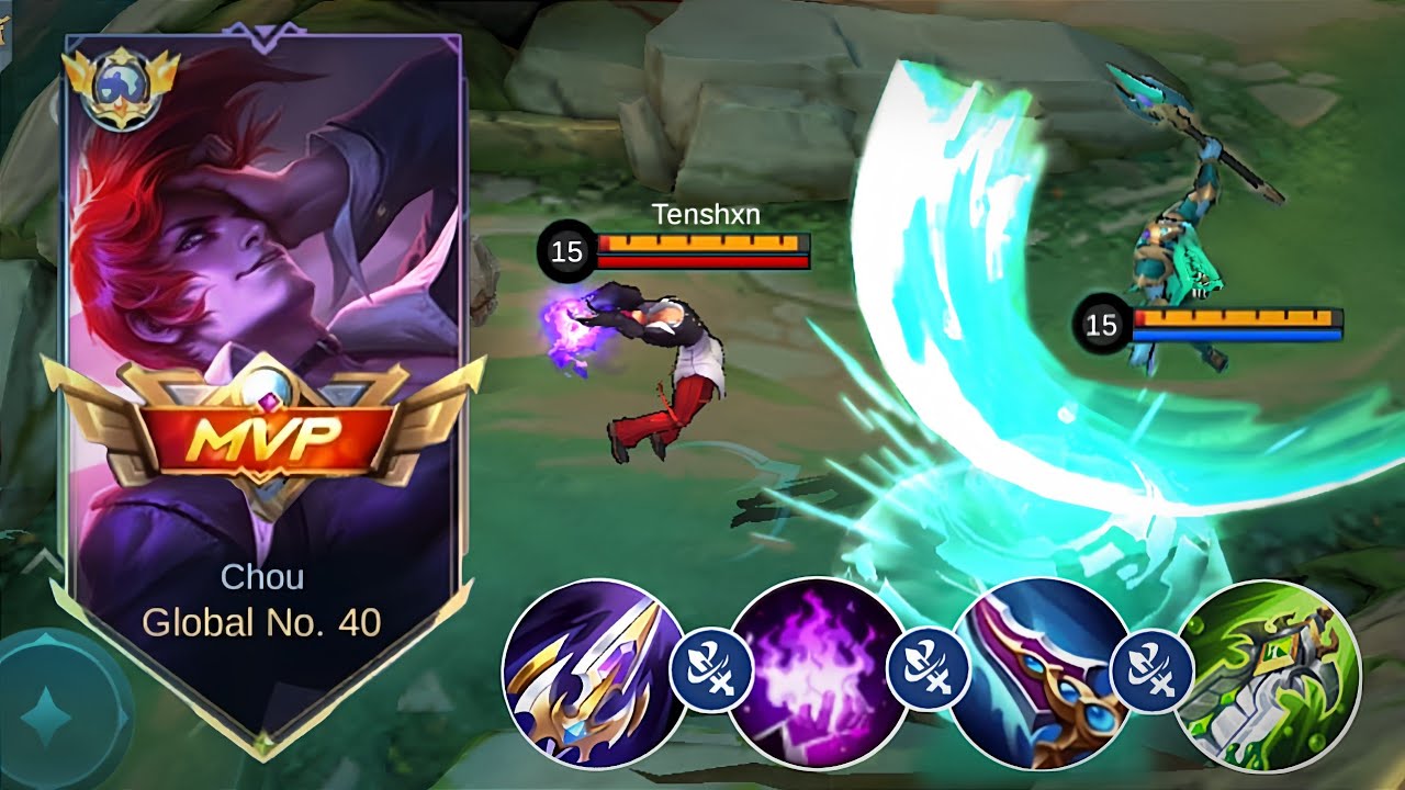 ABUSING THIS CHOU PERFECT ONE SHOT BUILD & EMBLEM AGAINST META HEROES (easy one shot)🔥🔥