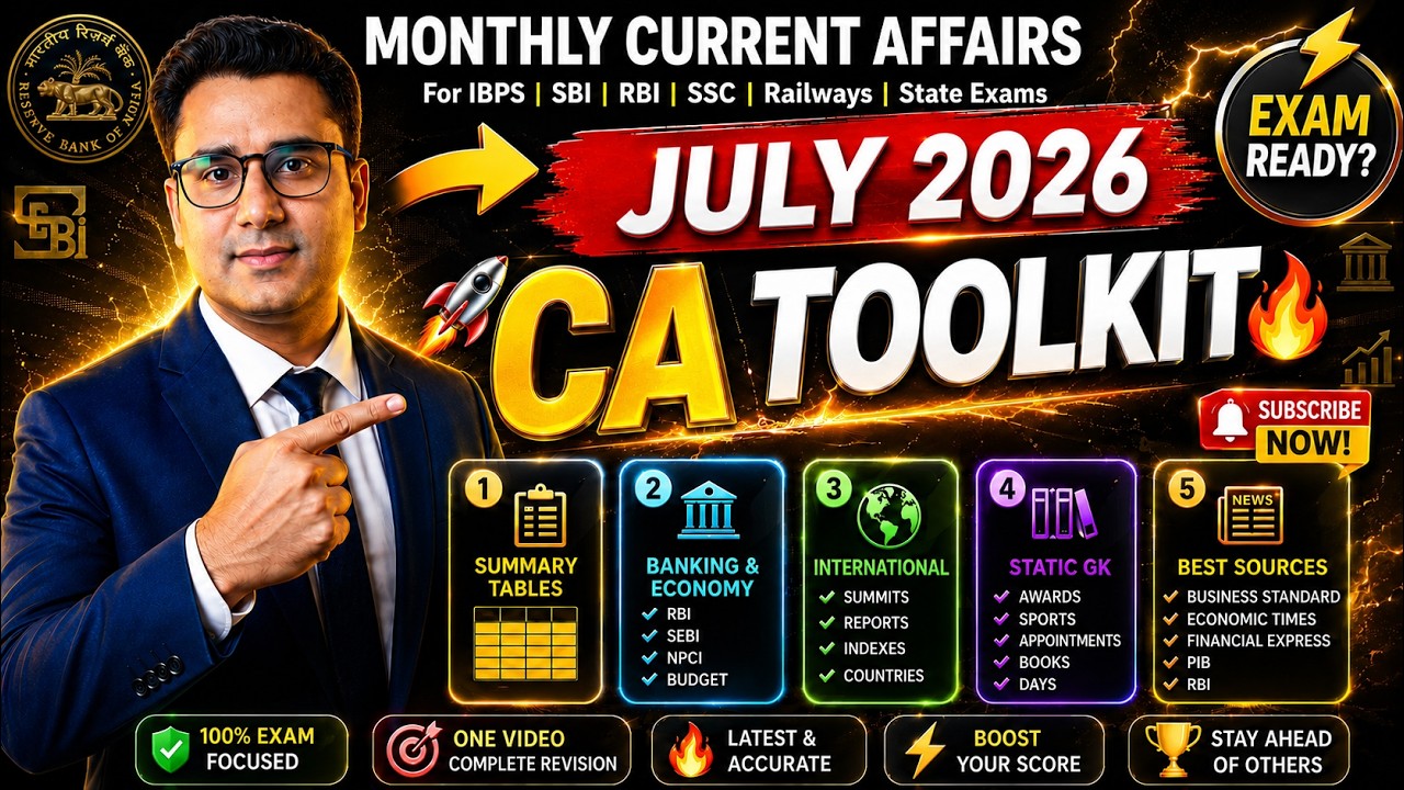 Monthly CA Toolkit 2026 | Monthly Current affairs 2026 | July 2026 | By Vivek Singh