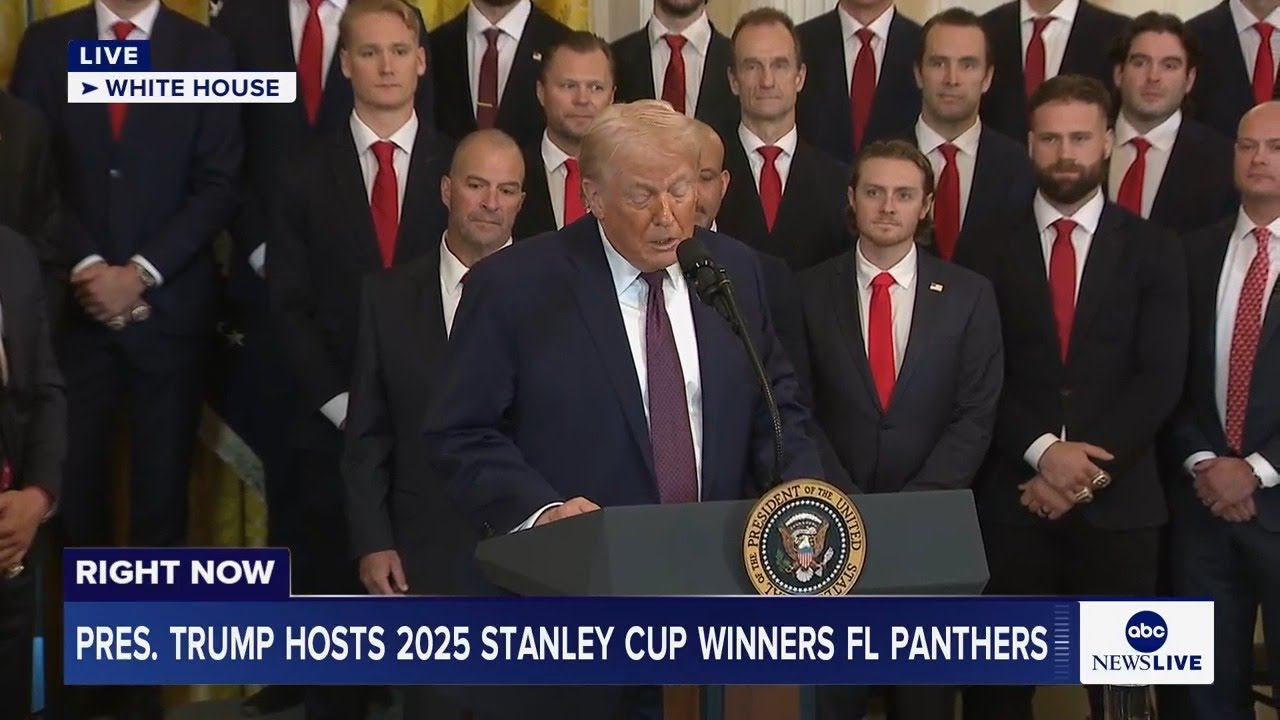LIVE: President Trump welcomes 2025 Stanley Cup winners Florida Panthers to the White House