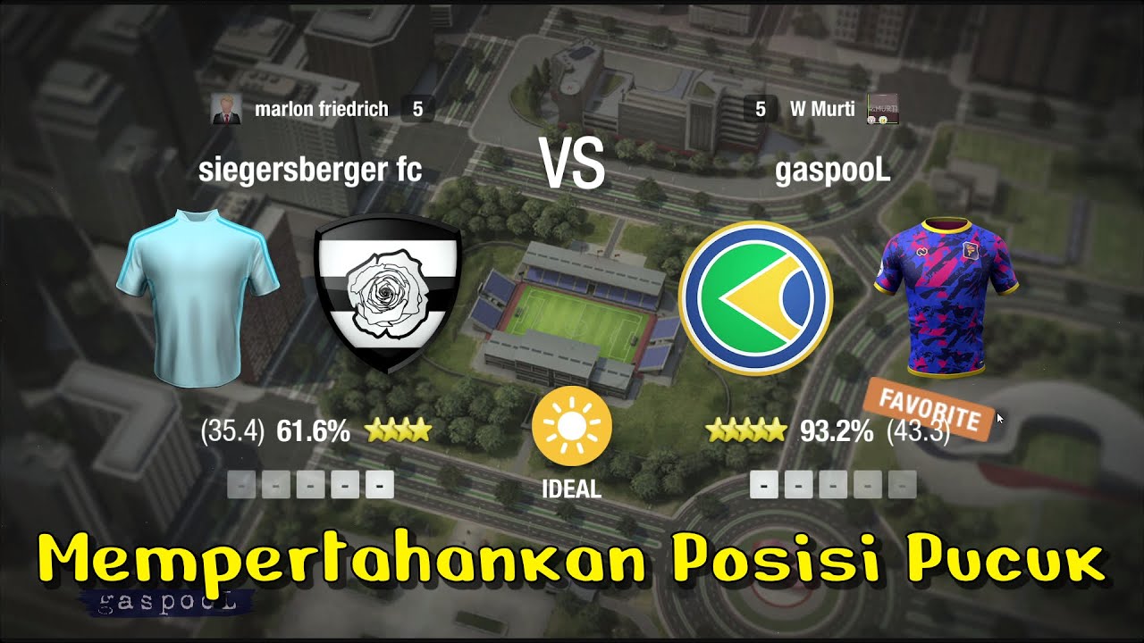 [TOP ELEVEN] Match Day 14 (liga) - Lvl 5. | Penyerang On Fire Tancap Gass.