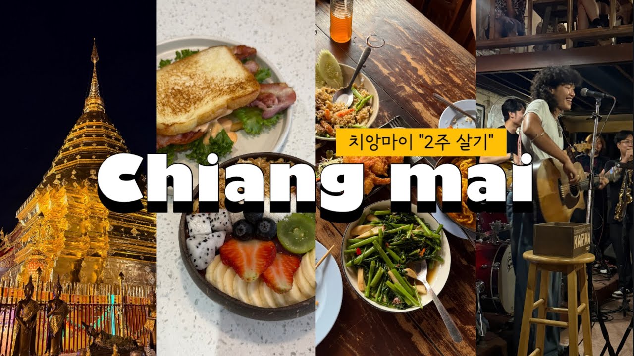 치앙마이 2주살기 vlog (2)✨ 올드타운 신상 호텔 | 와로롯시장 주변 소품샵 정복 | 통창뷰 카페 | 무카타 첫 도전 | 노스게이트 재즈바 3D밴드🎷🎸🎹