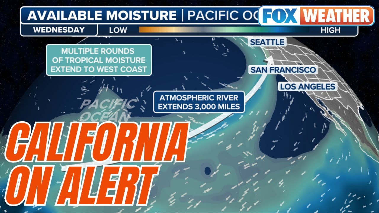 Potent Atmospheric River Threatens CA, West Coast With Flooding Rain, High Winds, Mountain Snow