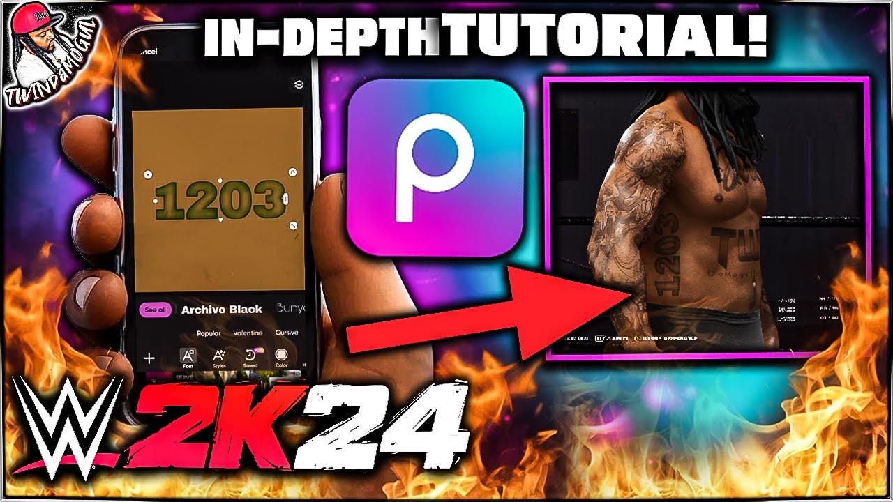 How to Create Tattoos with your Mobile Device for WWE 2K24! (4K)
