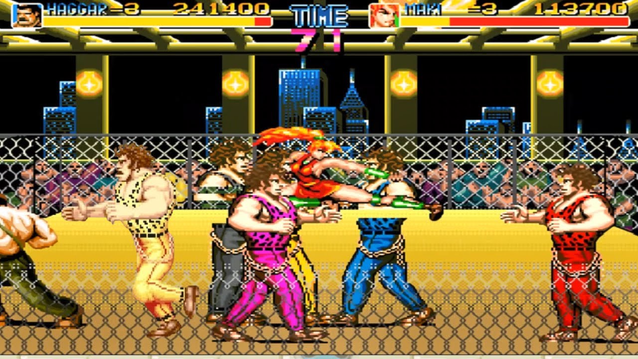 Final Fight MEGA DRIVE Maki & Haggar Survivor Mode ANDORE'S CAGE