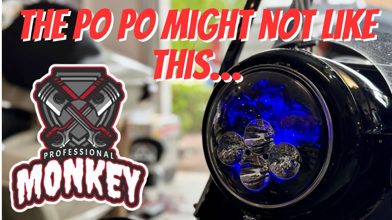 Brand New Version Of The Shark Demon Headlight For Harleys, Now With A Backlight!