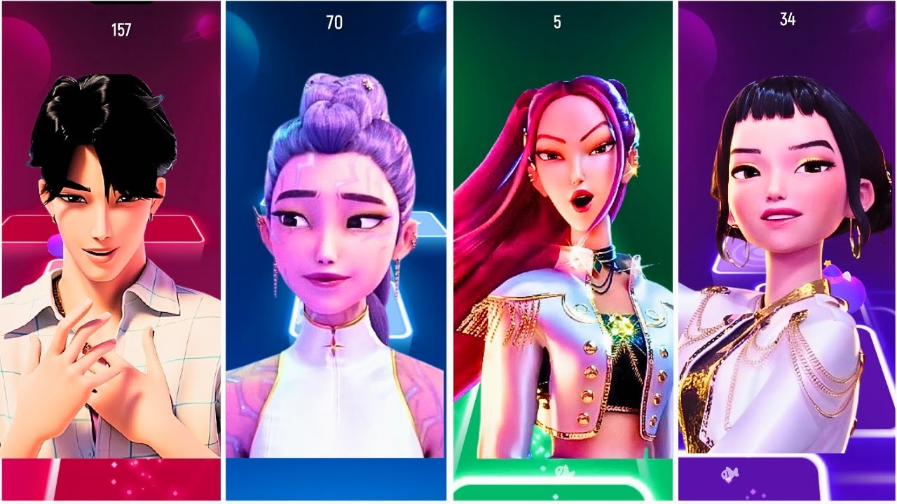 Tiles Hop but it’s K-Pop Demon Hunters! Rumi, Mira, Zoey & Saja Boys Jinu to Coffin Dance 🔥✅