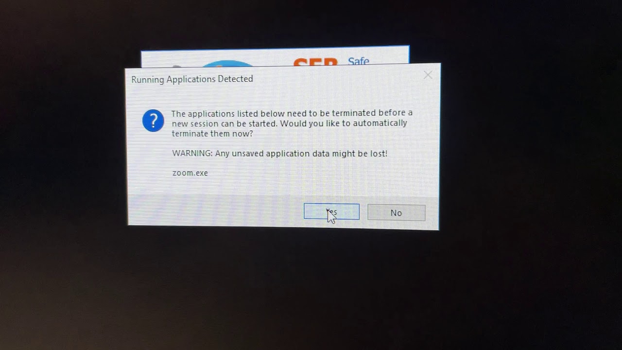 Open the config file to open SEB and join back into the ZOOM call - WINDOWS users