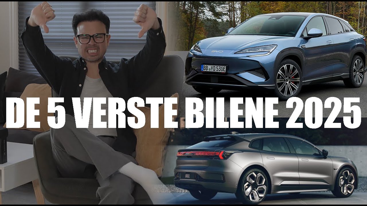 Topp fem verste biler jeg testet i 2025 !