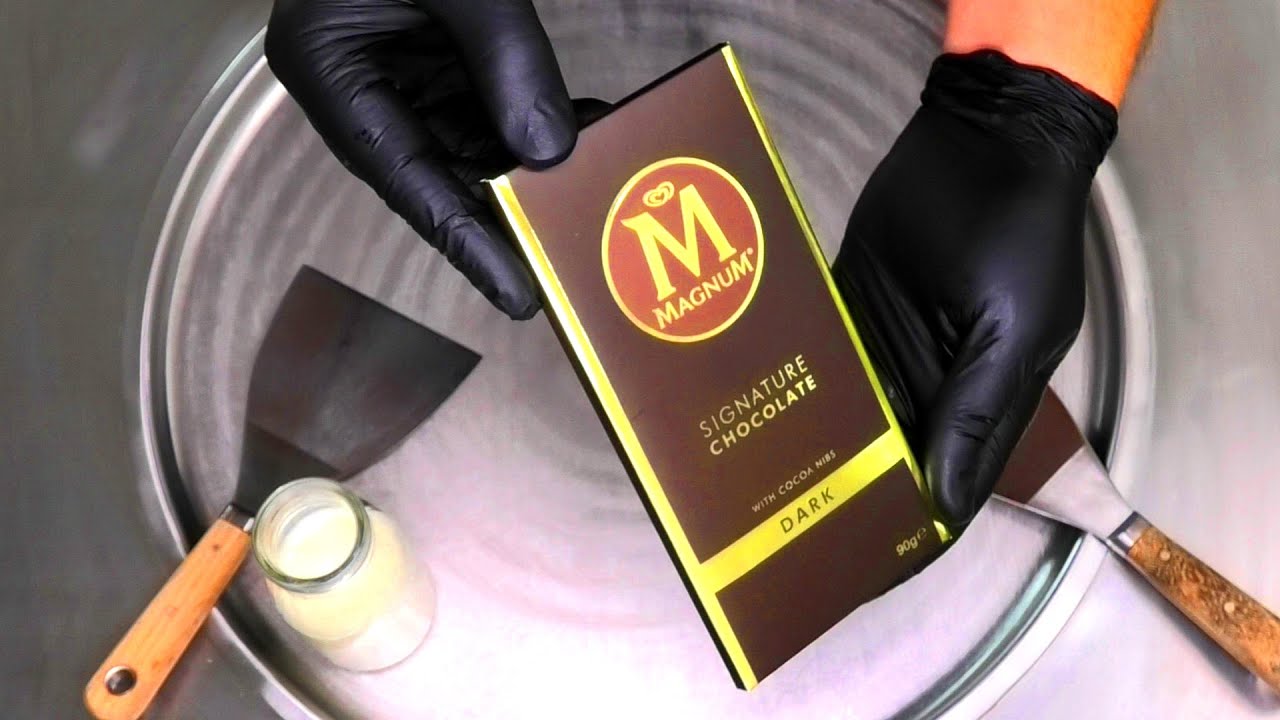 MAGNUM Ice Cream Rolls | MAGNUM Signature Chocolate Ice Cream Recipe - fried rolled Ice Cream | ASMR