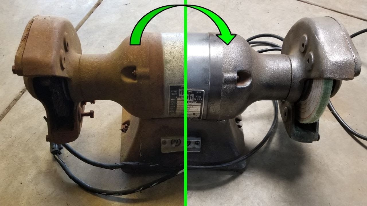 SAVED Old IR Bench Grinder - lube bearings, replace cord, replace discs