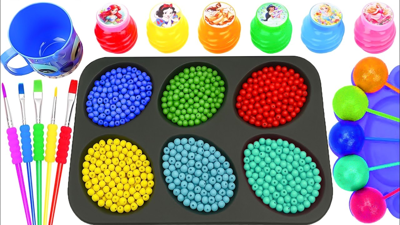 Oddly Satisfying Video | How to Make Rainbow Beads on Eggs Tray Mixing Sprunki Paint | Cutting ASMR
