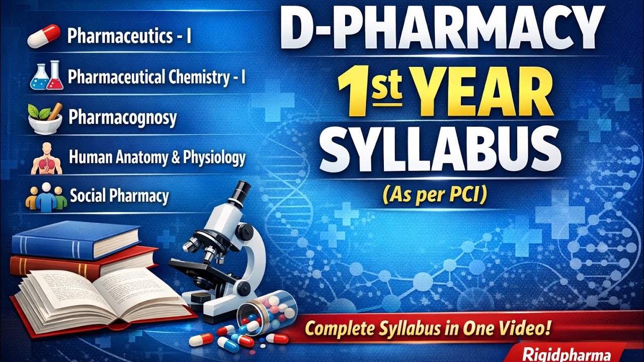 D-Pharmacy 1st Year Complete Syllabus 2026 📚 | As per PCI | All Subjects Explained | Rigidpharma