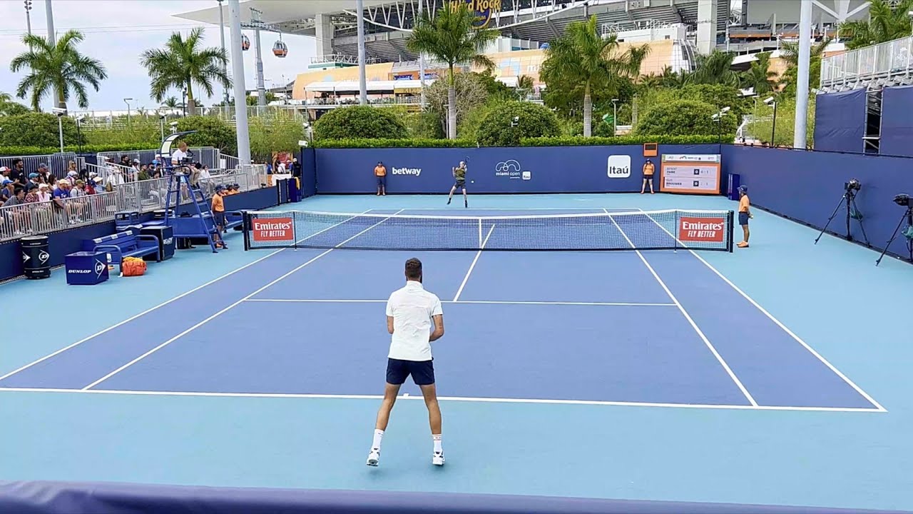 Benoit Paire vs Gijs Brouwer Miami Court Level View Highlights R1 Qualies