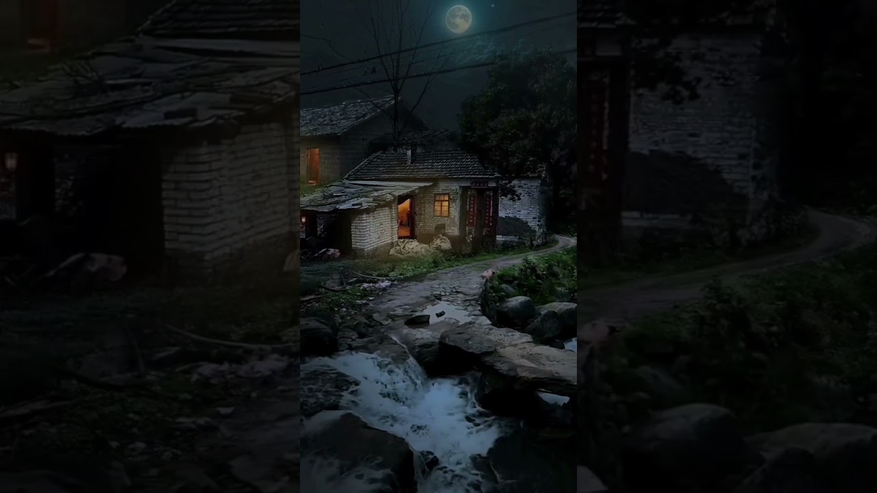 countryside at night | the river flows | #soundsofnature #rural #shorts #story