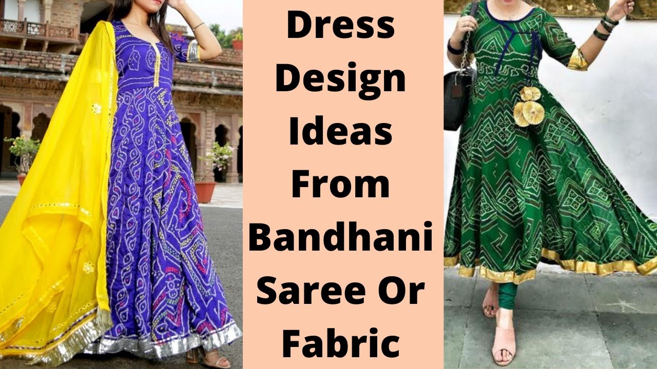 Designer Dress Made from Bandhani Saree | How To Reuse Bandhani Saree | Bandhani Fabric Dress Ideas