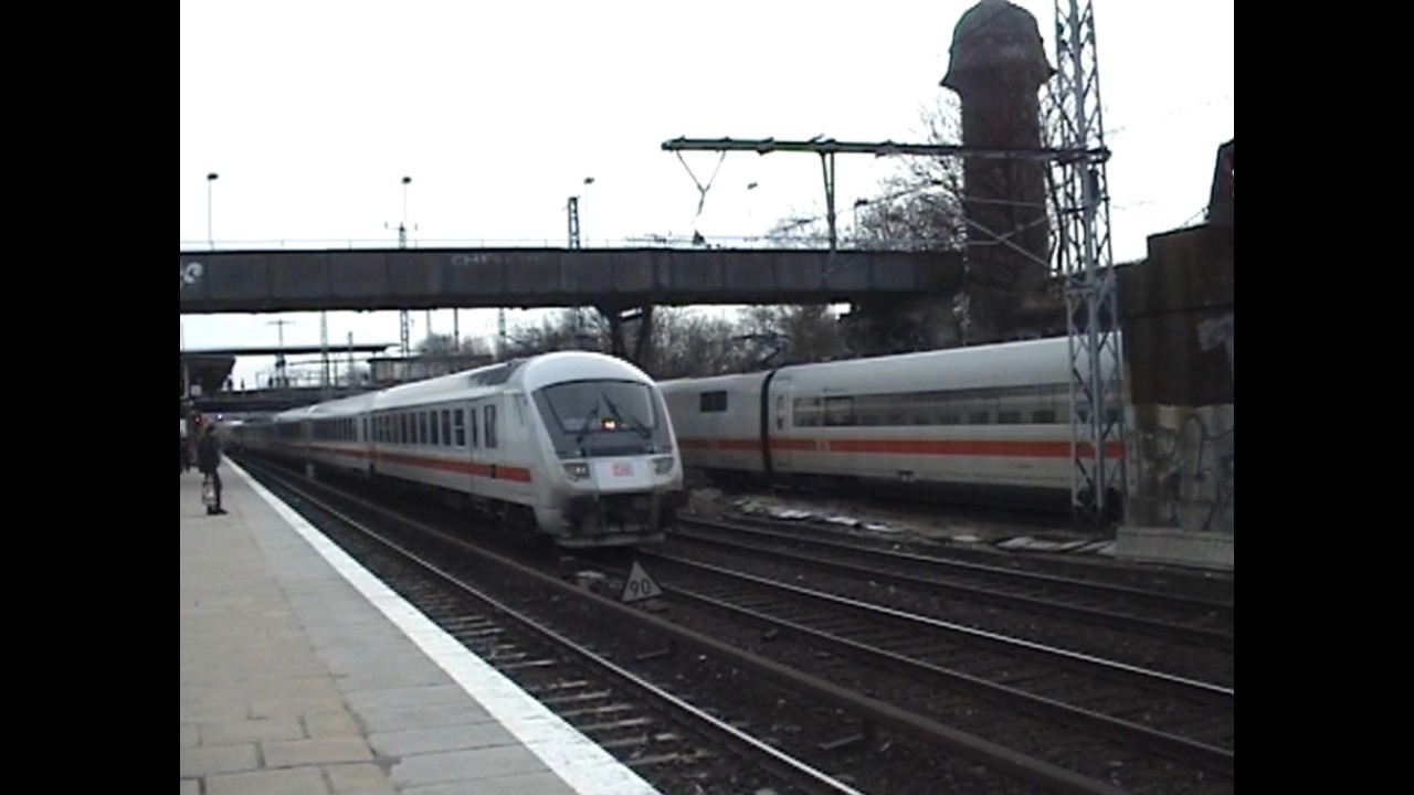 Race between ICE and IC with DB 101 017 2 at Ostkreuz  #ice #101 #trainspotting
