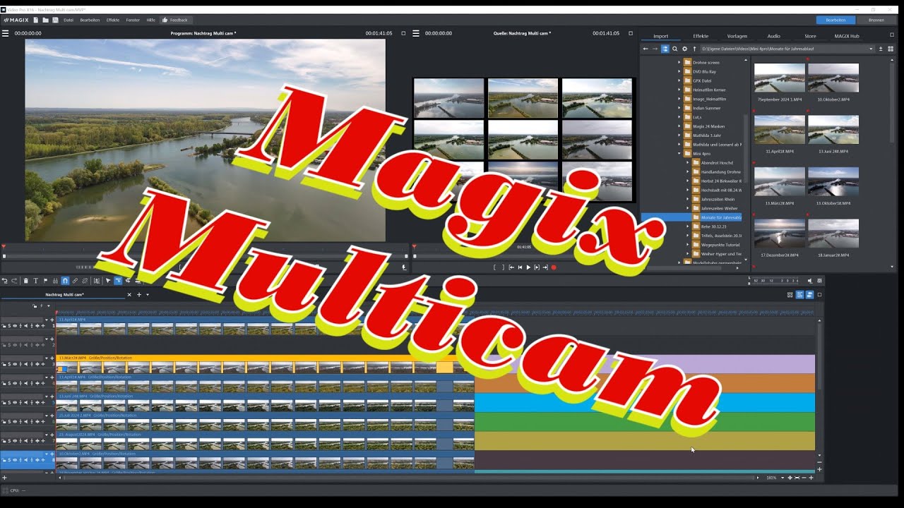 Tutorial Multicam, Magix Video Pro x16 und Aufnahmen Dji Mini 4 pro