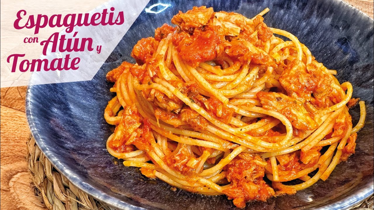 ESPAGUETIS CON ATUN Y TOMATE 🍝 Receta de pasta con atún fácil