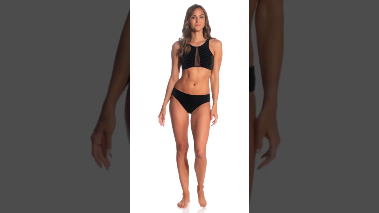 Kenneth Cole Sultry Solids High Neck Bikini Top | SwimOutlet.com