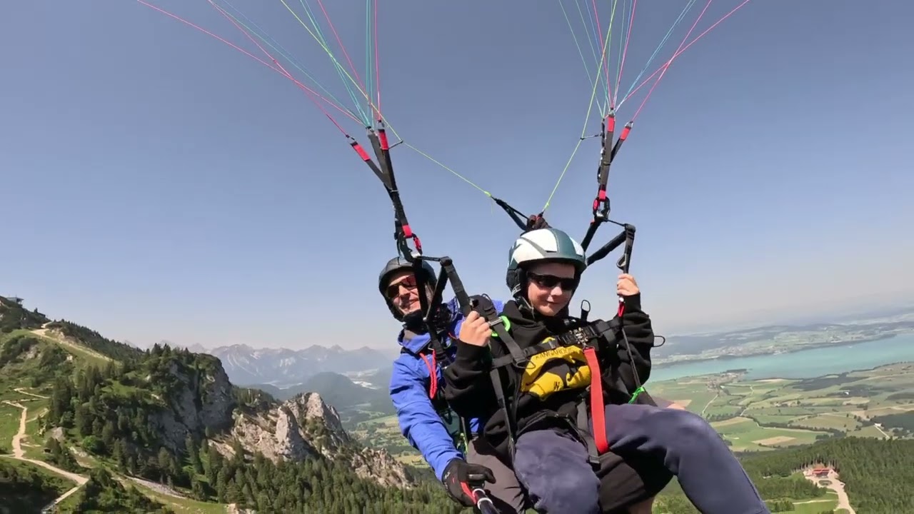 Collin flying over a castle in Bavaria
