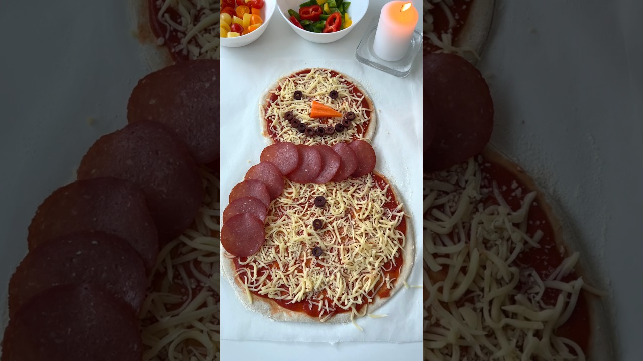 Christmas Pizzas⛄️🎄 #christmasrecipe #pizza #easyrecipes