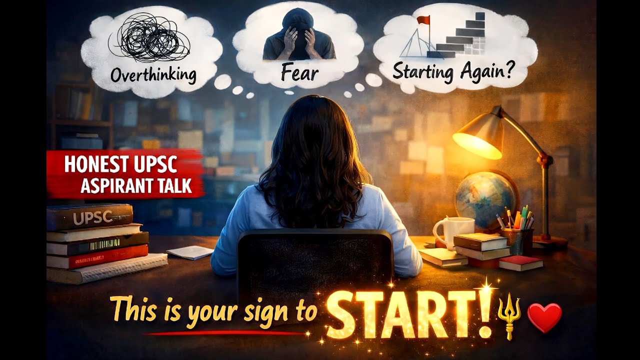 Overthinking, Fear & Starting Again 🔱❤️ | Honest UPSC Aspirant Talk 🌸 | This is your Sign to Start ✨