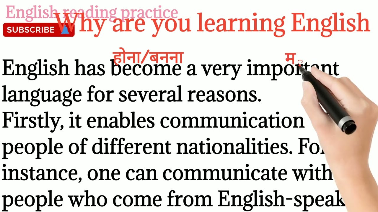 119,Why are you learning English essay/how to read english translation @english_reading_practice