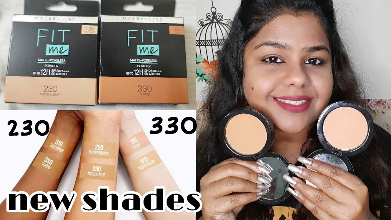 NEW SHADES Maybelline fit me matte+poreless compact/230,,330 shade for wheatish&dusky skin/