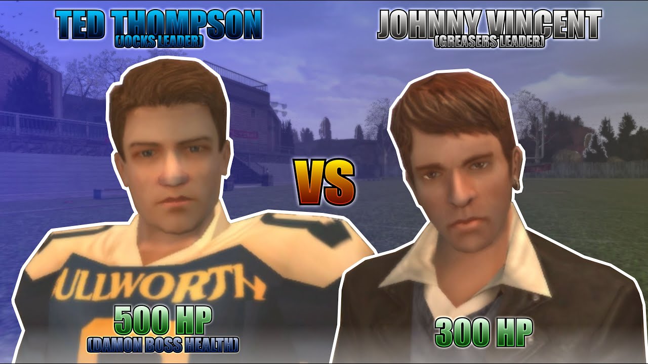 BULLY SE : Ted Thompson (Damon Boss Health) vs Johnny Vincent (Greasers) Full HD