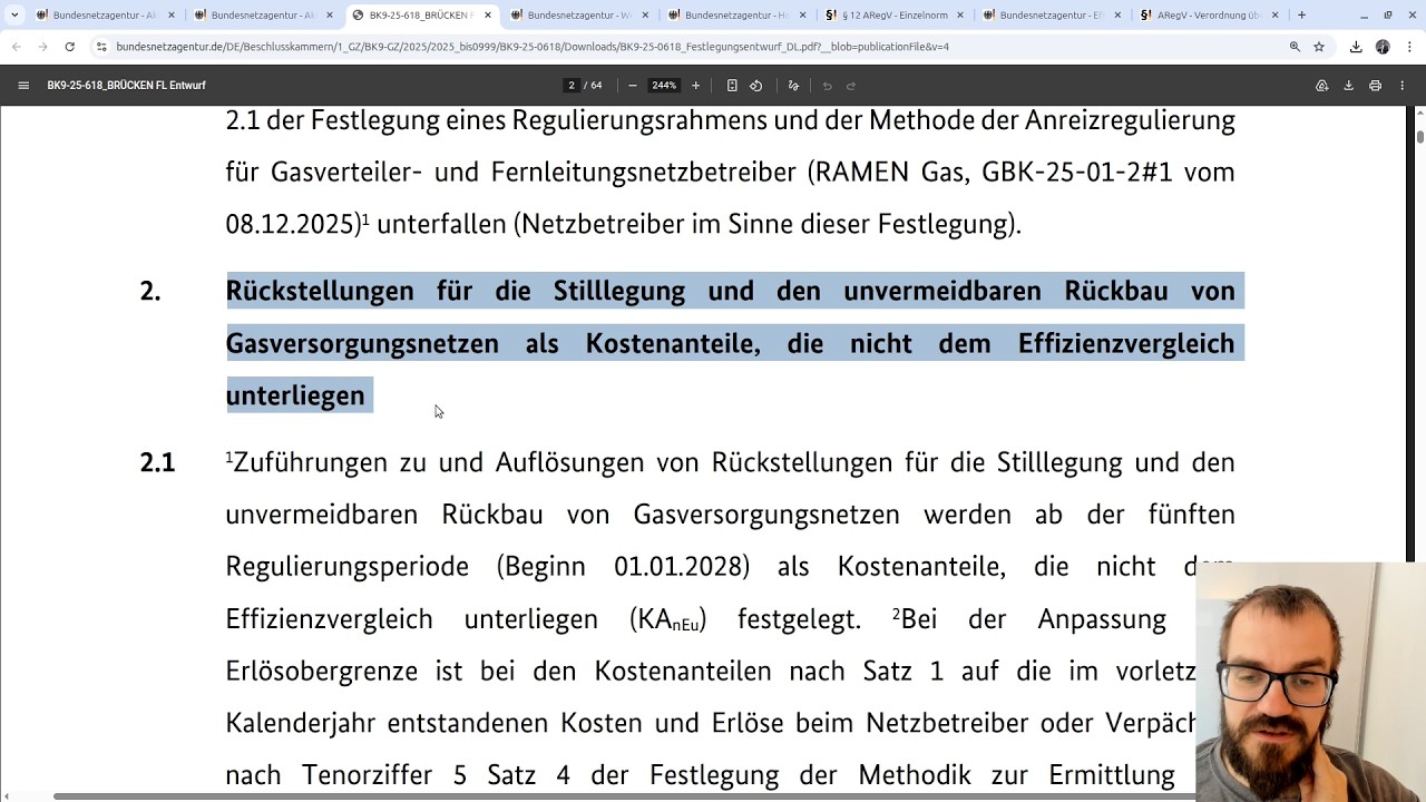 Konsultation zu Gasnetz-Rückbaukosten