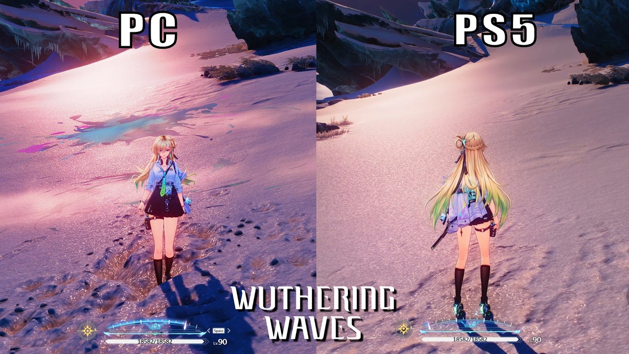 Snow details PS5 VS PC Comparison  - Wuthering Waves