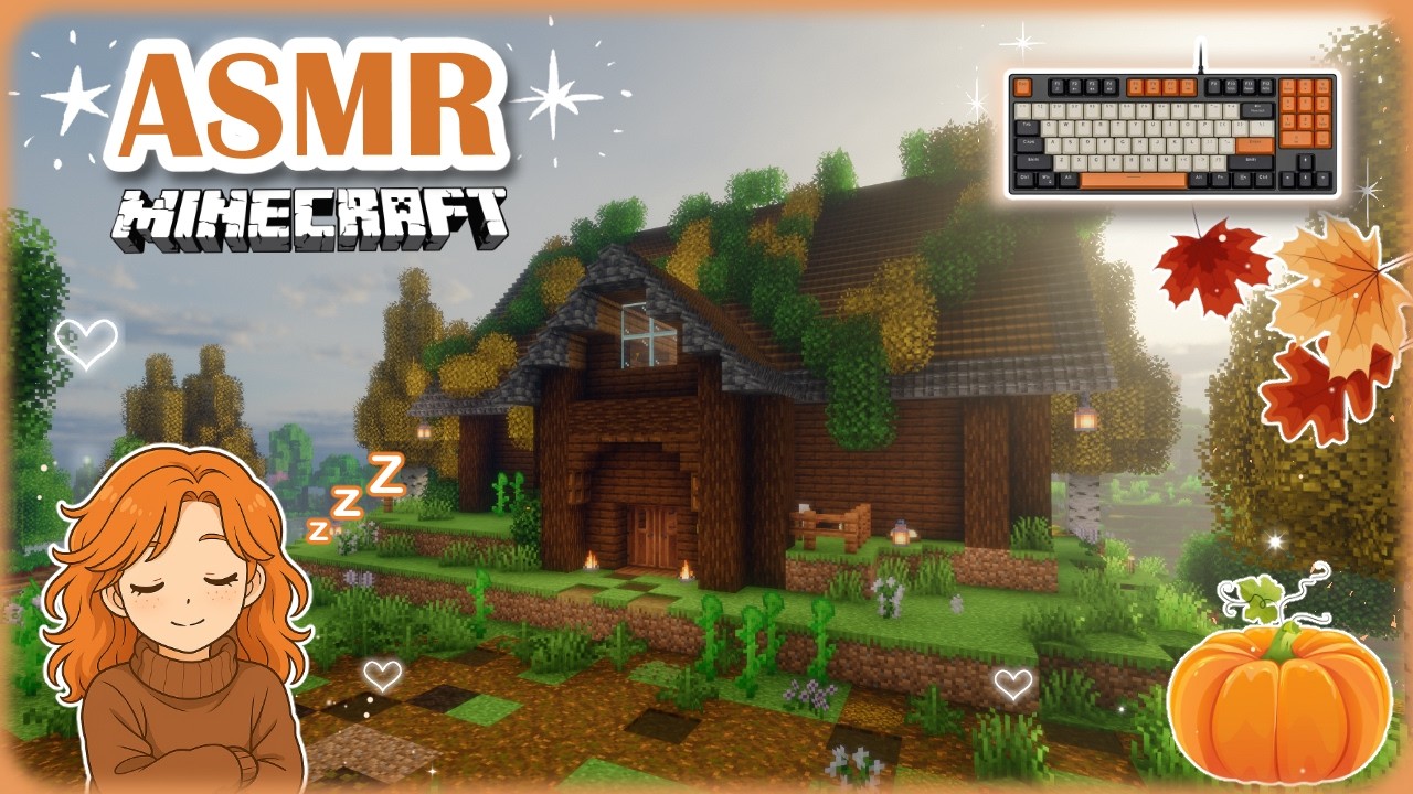Minecraft ASMR ♡ – Autumn Base Tour 🍁🌙 | Modded | Whispering & Keyboard Sounds ✨
