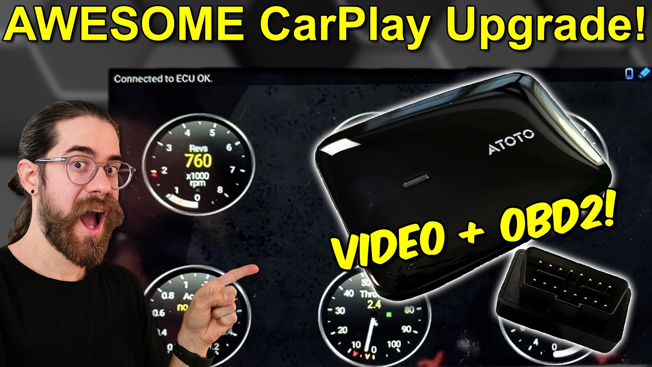 Watch YouTube & Netflix in Your Car! ATOTO CB4 Wireless CarPlay Adapter + Live OBD2 Scan