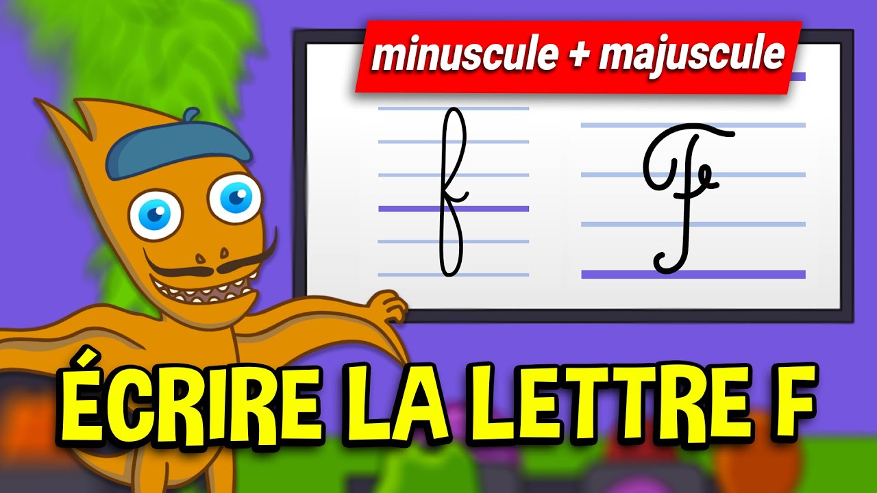 Apprendre à écrire la lettre F (CP - GS) Écriture lettre F minuscule majuscule en attaché (cursive)