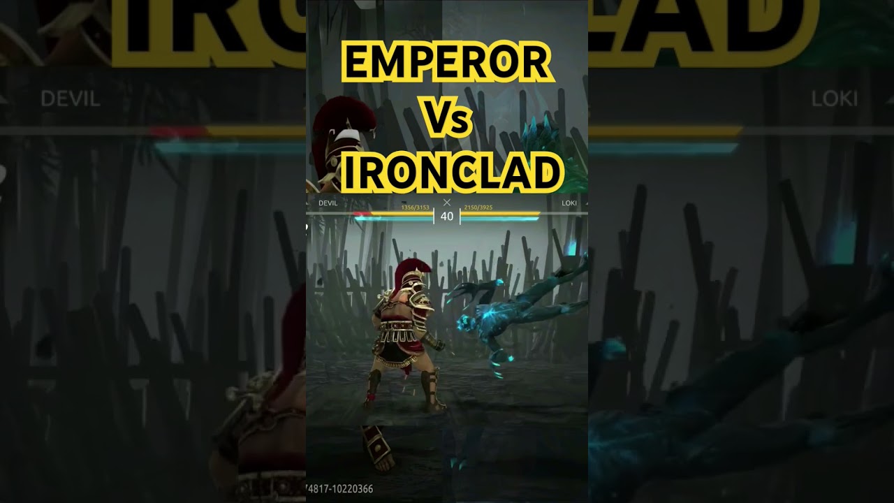 Iron clad vs emperor unique fighting skills #shadowfight4 #shadowfight4arena
