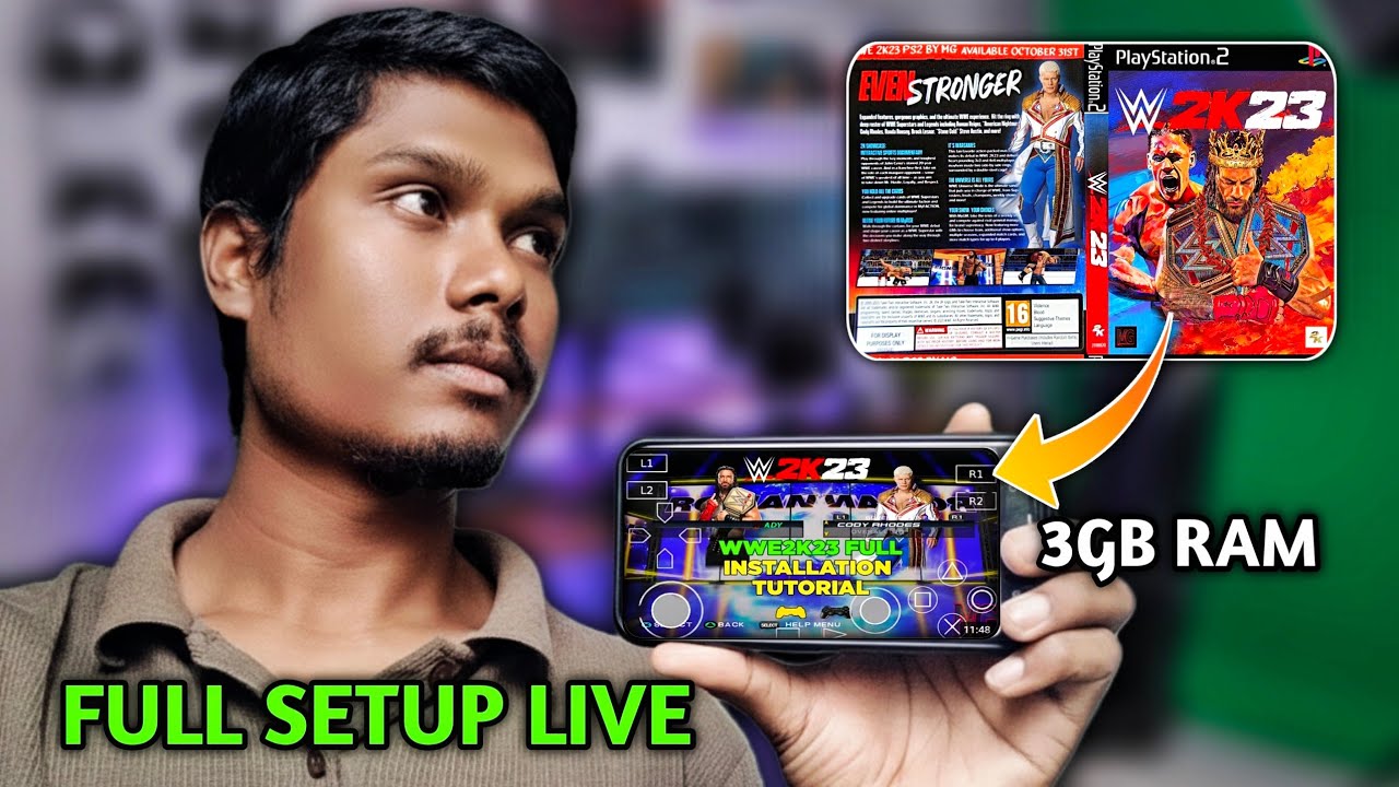 ⚡ WWE 2K23 PS2 Mod on Android | 100% Working Setup + AetherSX2 Full Tutorial (3GB RAM Tested) 🔥