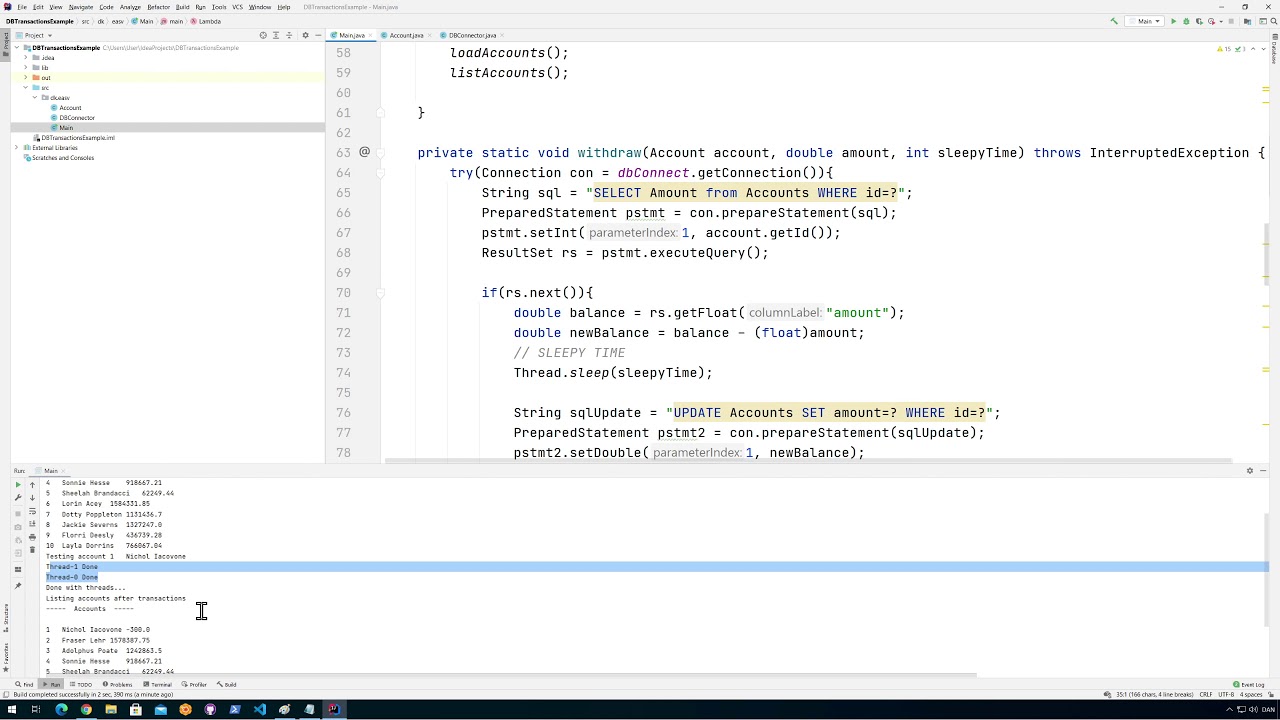 3/5 - Database Transactions Example in Java with Isolation Levels