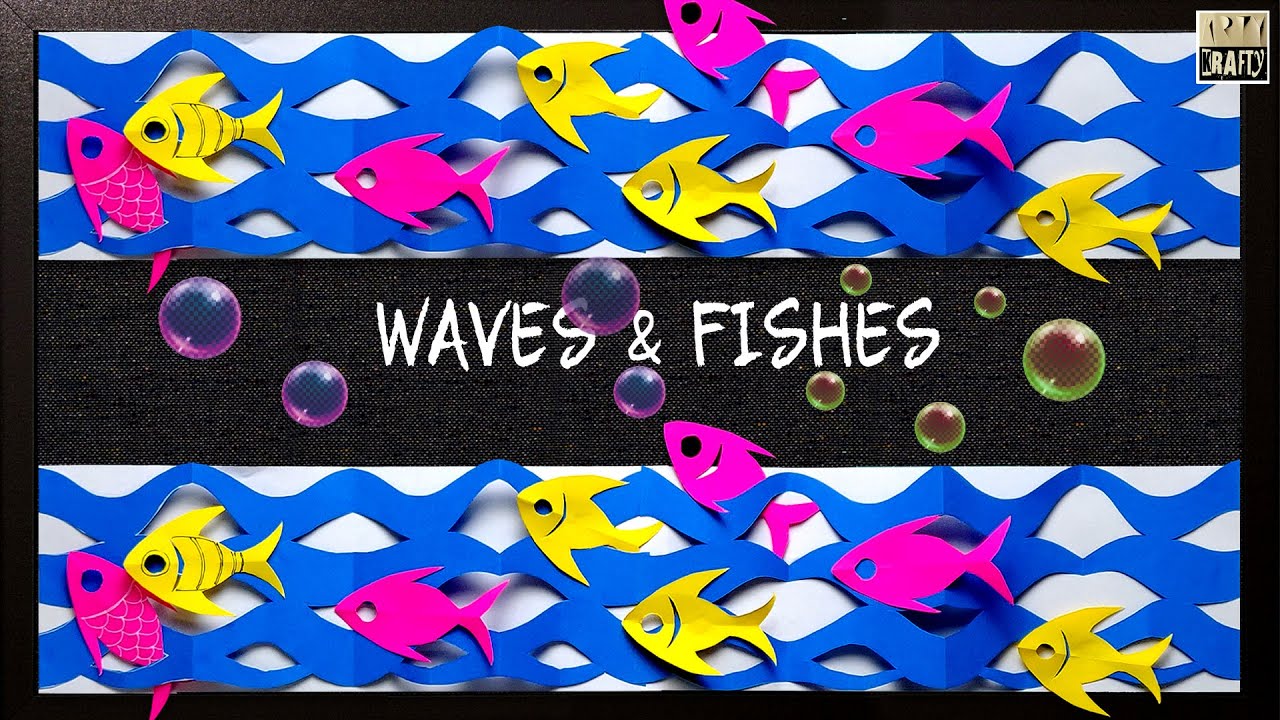 Bulletin Board Border with WAVES & FISHES | DIY