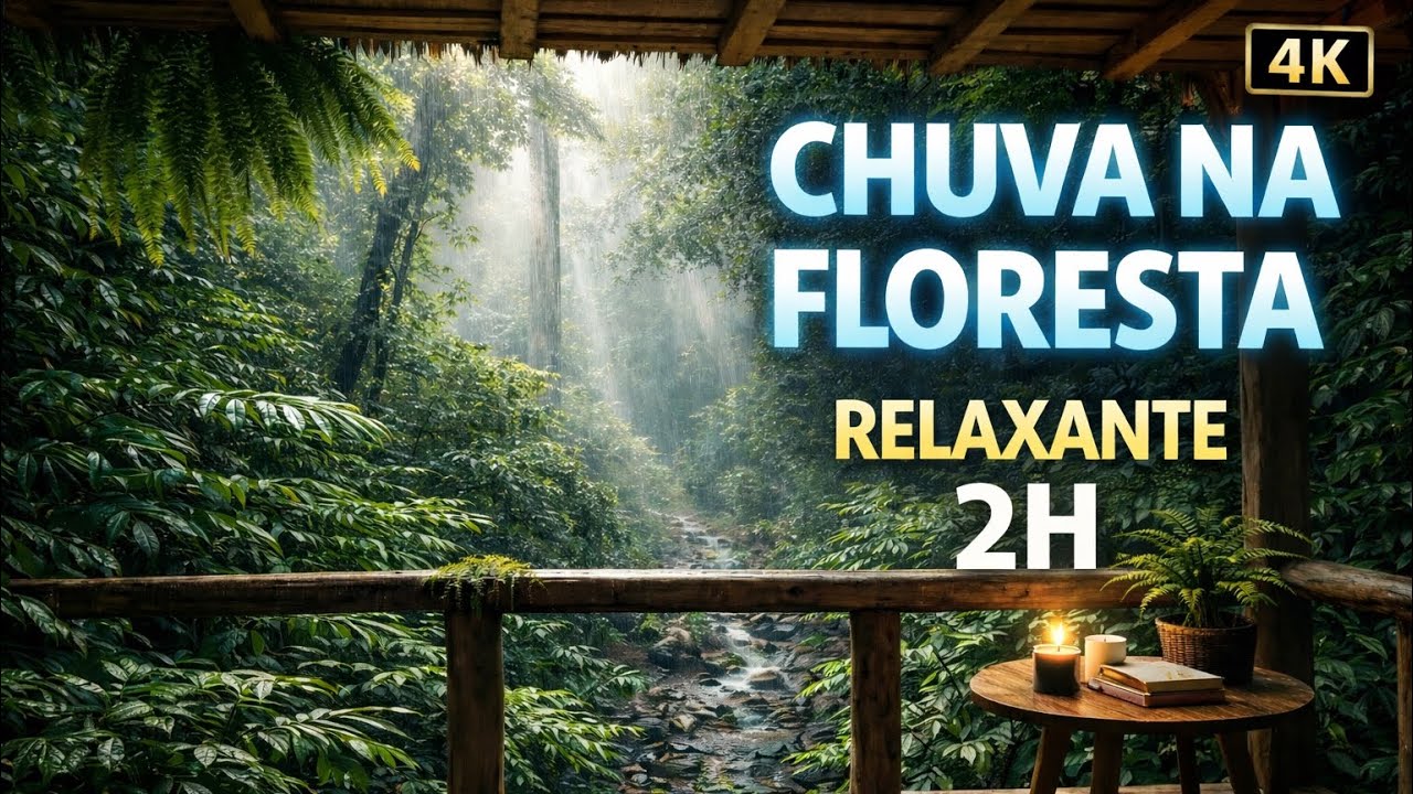 Chuva na Floresta 🌧️ Som Relaxante para Dormir e Relaxar | 2 Horas 4K