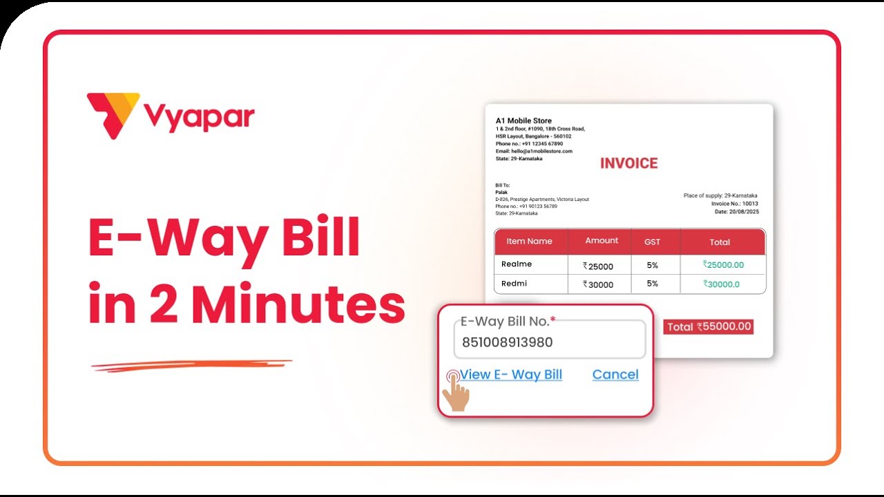 Eway bill generation on Vyapar app. What is Eway bill, who is it for and how to generate it on Vyapar app?